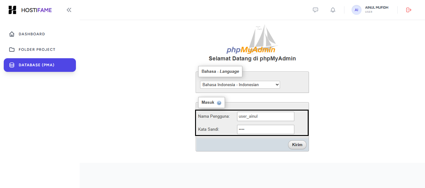 Screenshot langkah buka phpMyAdmin